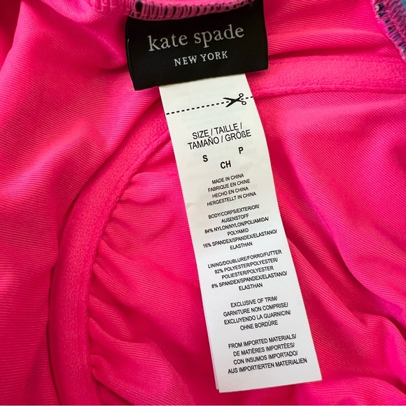 New KATE SPADE Sea Garden One Piece Swimsuit Radiant Pink Floral Print Sz S - Picture 10 of 11